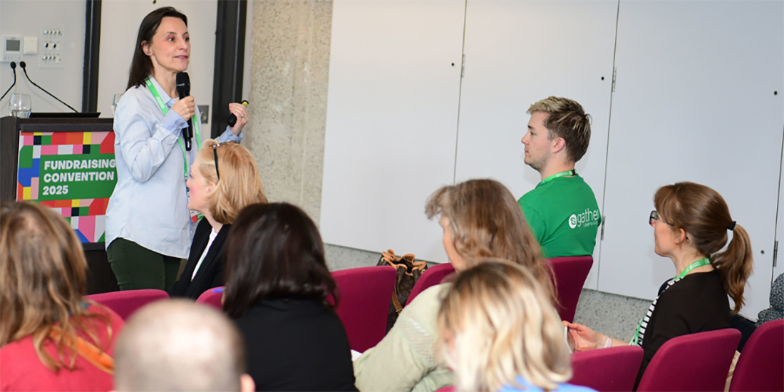 Marta Herrero giving a talk at the London CIoF annual convention